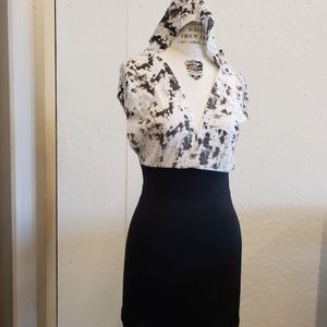Black and white dress with hood